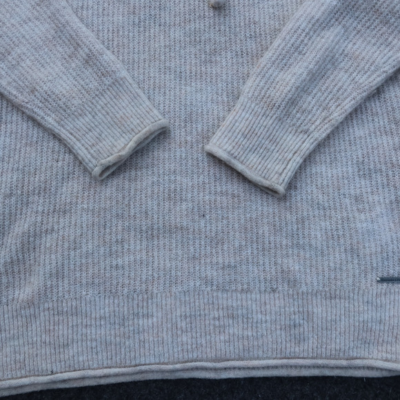 Abercrombie & Fitch Hooded Cardigan Sweater M Long Boxy Fit Ribbed Fisherman EUC - Picture 4 of 16